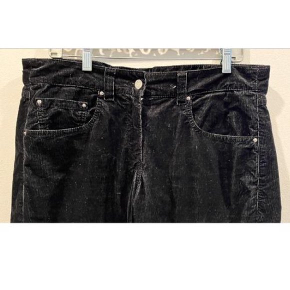 ISABEL MARANT BLACK CORDUROY STRAIGHT LEG PANTS - Picture 3 of 5